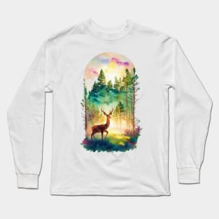 Deer in forest Long Sleeve T-Shirt